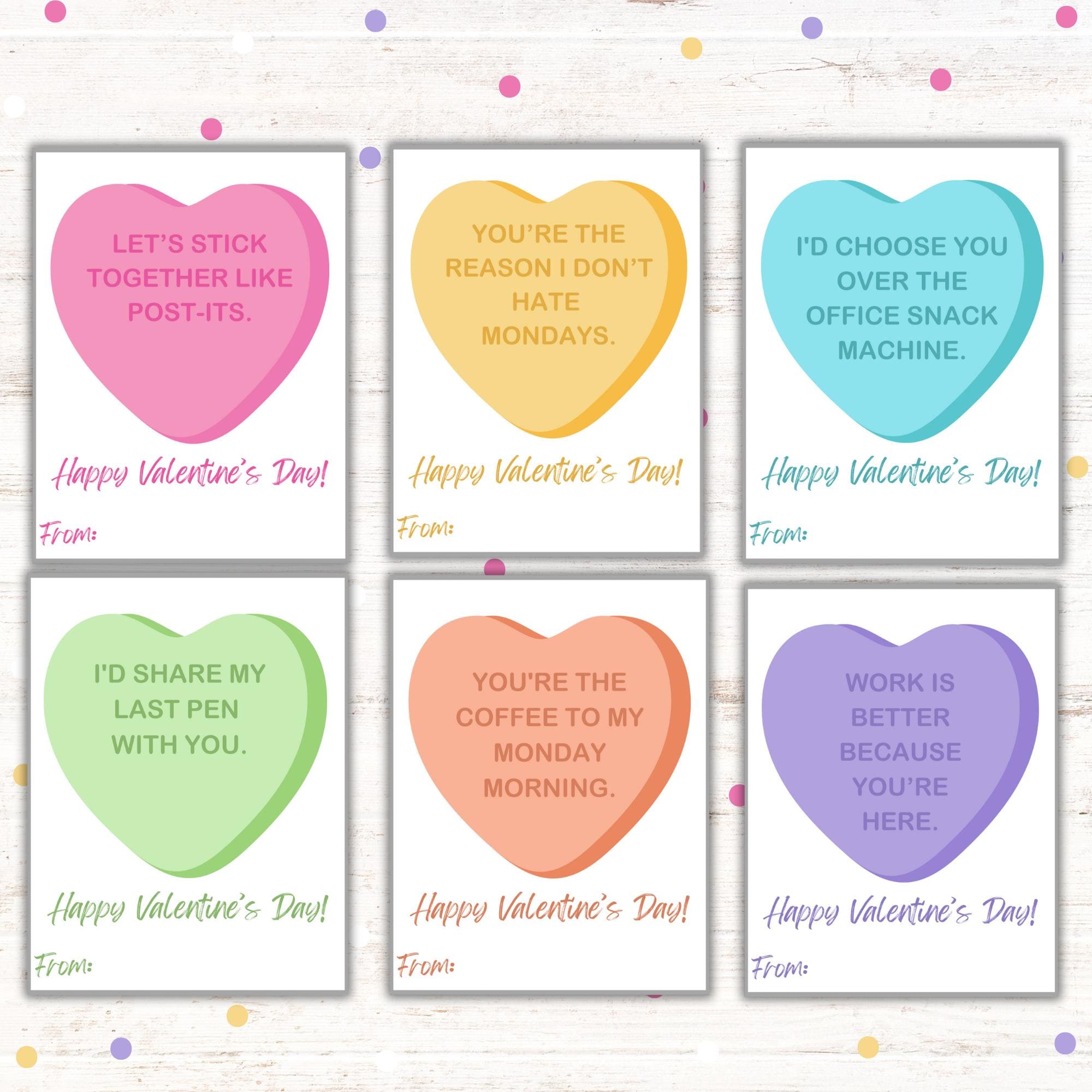 Funny Office Valentine Cards: Printable Coworker Valentines (PDF) - Etsy  Israel, image size:2000x2000