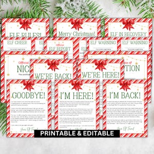 Editable Elf Letter Set: Arrival, Goodbye, Santa (Instant Download PDF)
