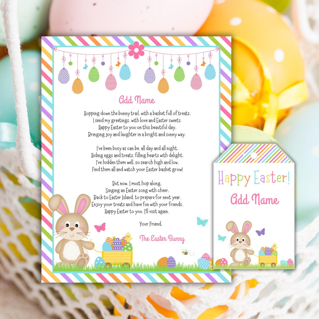 Personalized Easter Bunny Letter | Free Custom Name | Printable PDF ...