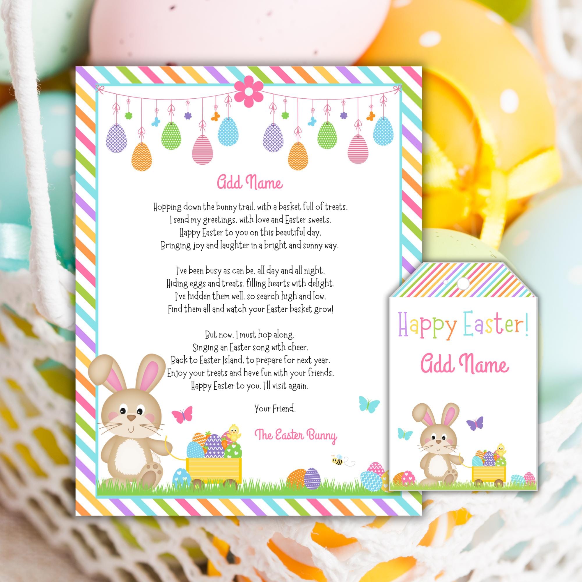 Personalized Easter Bunny Letter | Free Custom Name | Printable PDF ...