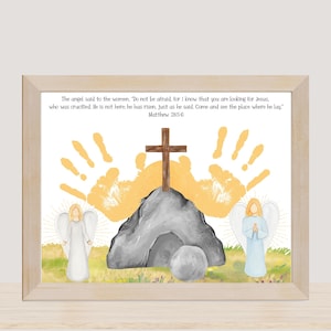 He Is Risen Handprint Craft: Empty Tomb Easter Printable (Instant Download)