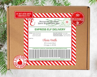 Editable Elf Shipping Label: North Pole Christmas (Digital Download)