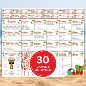 Christmas in July Party Game Bundle | Printable Christmas Games and Activities | Instant Download PDF