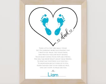 Father's Day Footprint Art: Personalized Dad Poem Keepsake (PDF)