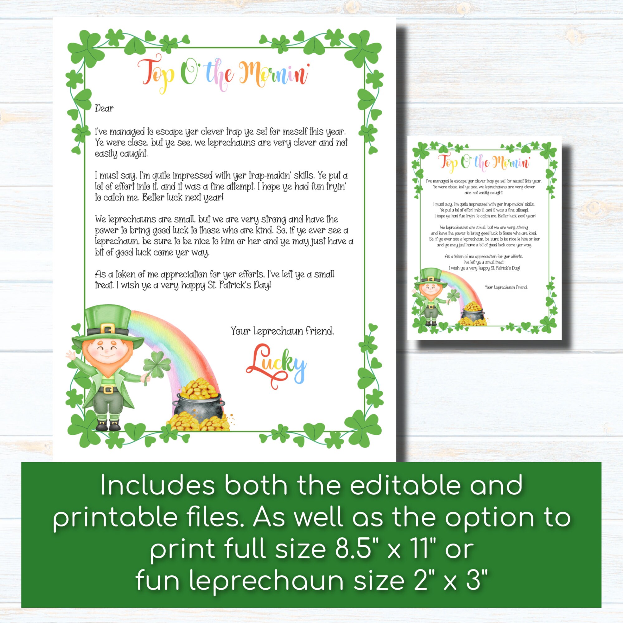 Printable Leprechaun Letter Mini Leprechaun Letter Etsy