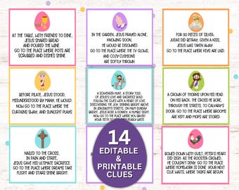 Easter Story Scavenger Hunt | Printable and Editable | Christ-Centered Easter Game for Kids | Instant Download