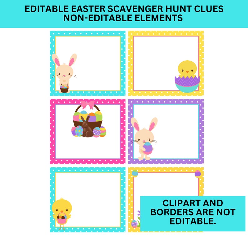 Easter Scavenger Hunt for Kids, Easter Hunt Clues, 14 Clue Treasure Hunt from the Easter Bunny, Easter Egg Hunt, Editable Easter Clues zdjęcie 6