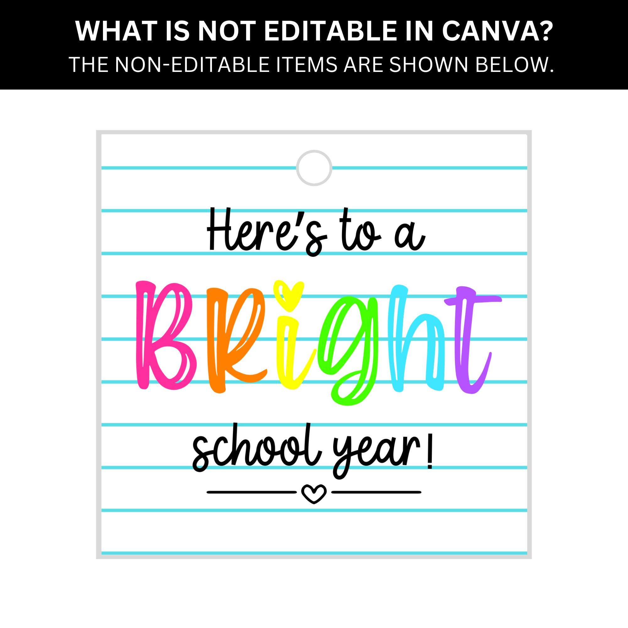 Back to School Gift Tag: Editable Teacher Appreciation Tag (PDF & Canva ...