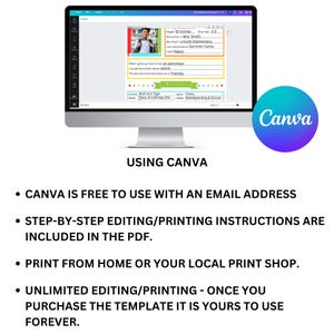 Editable Canva school keepsake template for children’s school milestones.