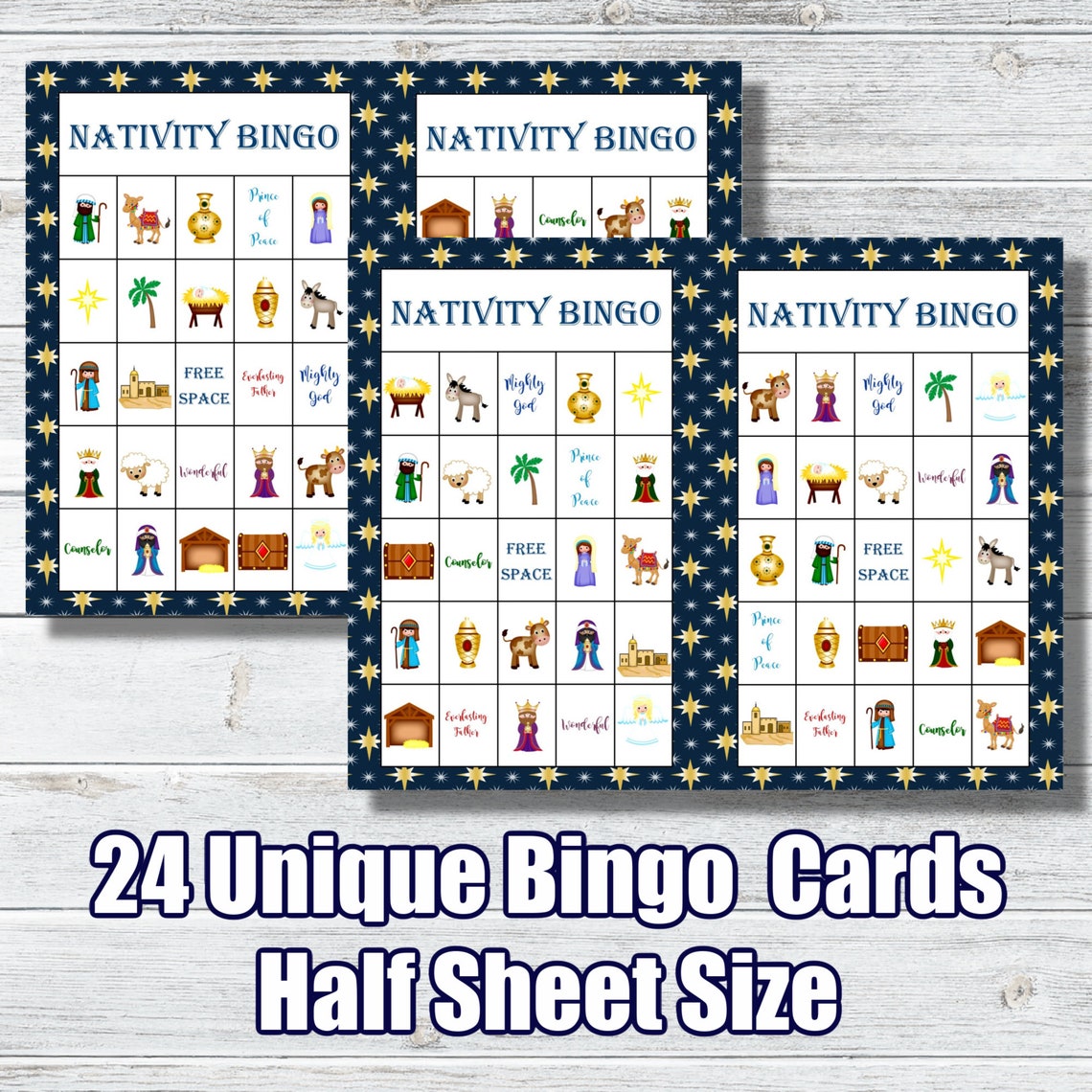 Printable Nativity Bingo Christmas Party Christmas Bingo Etsy