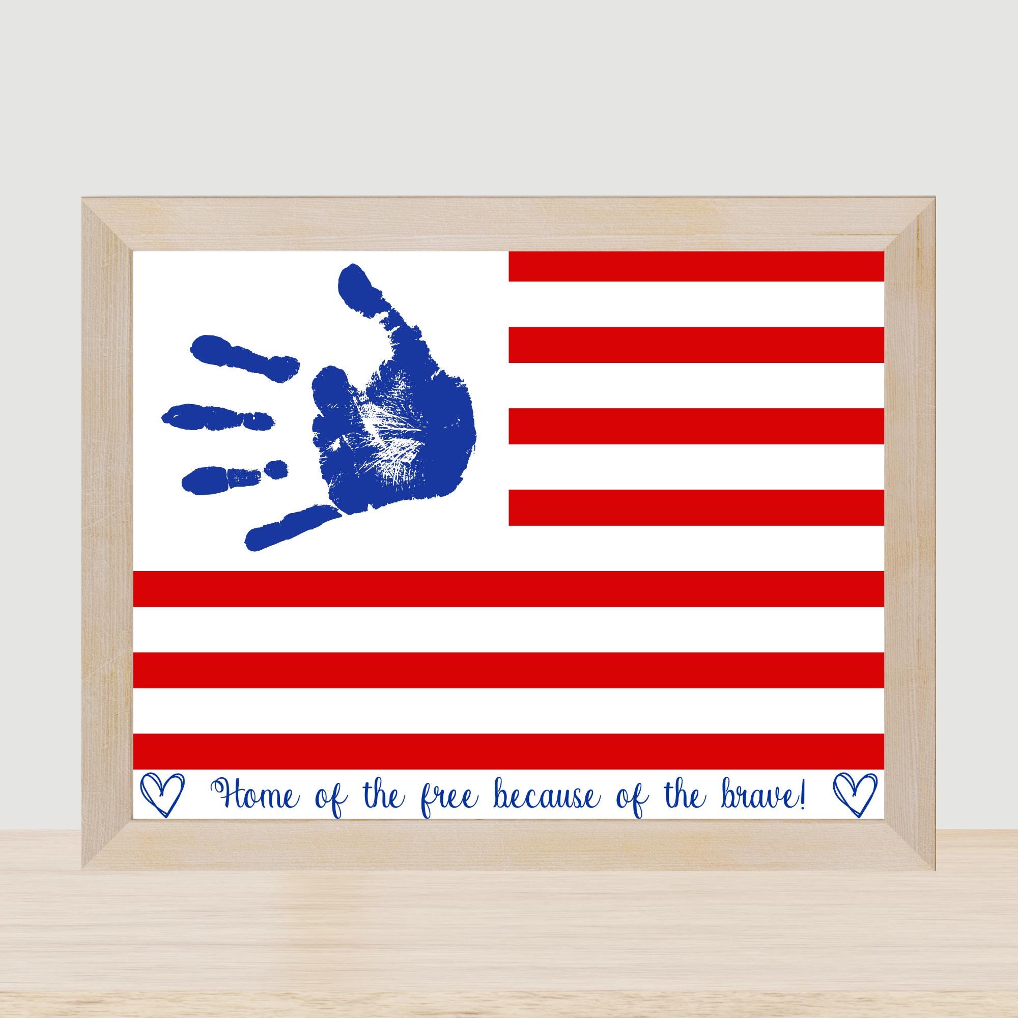 USA Flag Handprint Art: Patriotic Kids Craft (PDF Download) - Etsy