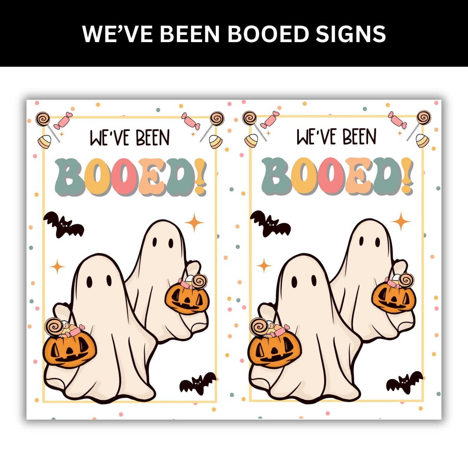 You've Been Booed Kit: Retro Ghost Halloween Printable (PDF Download ...
