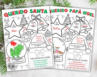Spanish Letter to Santa Printable | Carta a Santa, Papá Noel | Instant Download PDF