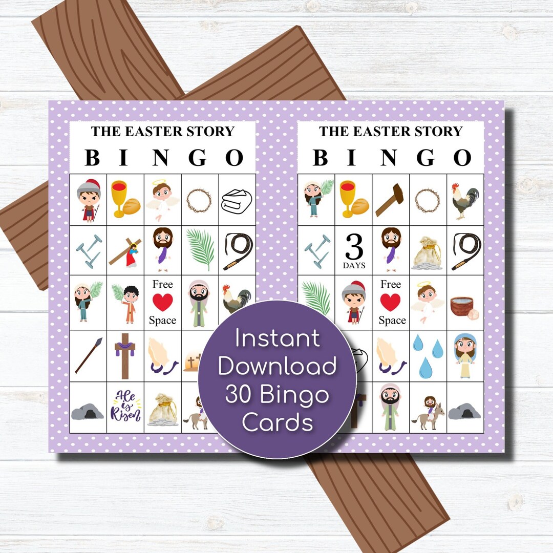 Resurrection Bingo, Printable Easter Games, 30 Cards, Instant Download ...