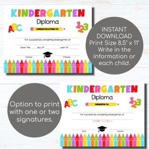 Kindergarten Graduation, Printable Kindergarten Graduation Certificate ...