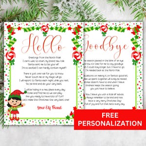 Carta de bienvenida de elfo de primer año personalizada, carta de bienvenida de elfo navideño, carta de llegada de elfo de Papá Noel, diversión navideña para niños