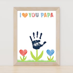 Father&#39;s Day Handprint Printable | Papa&#39;s Birthday Gift | Instant Download