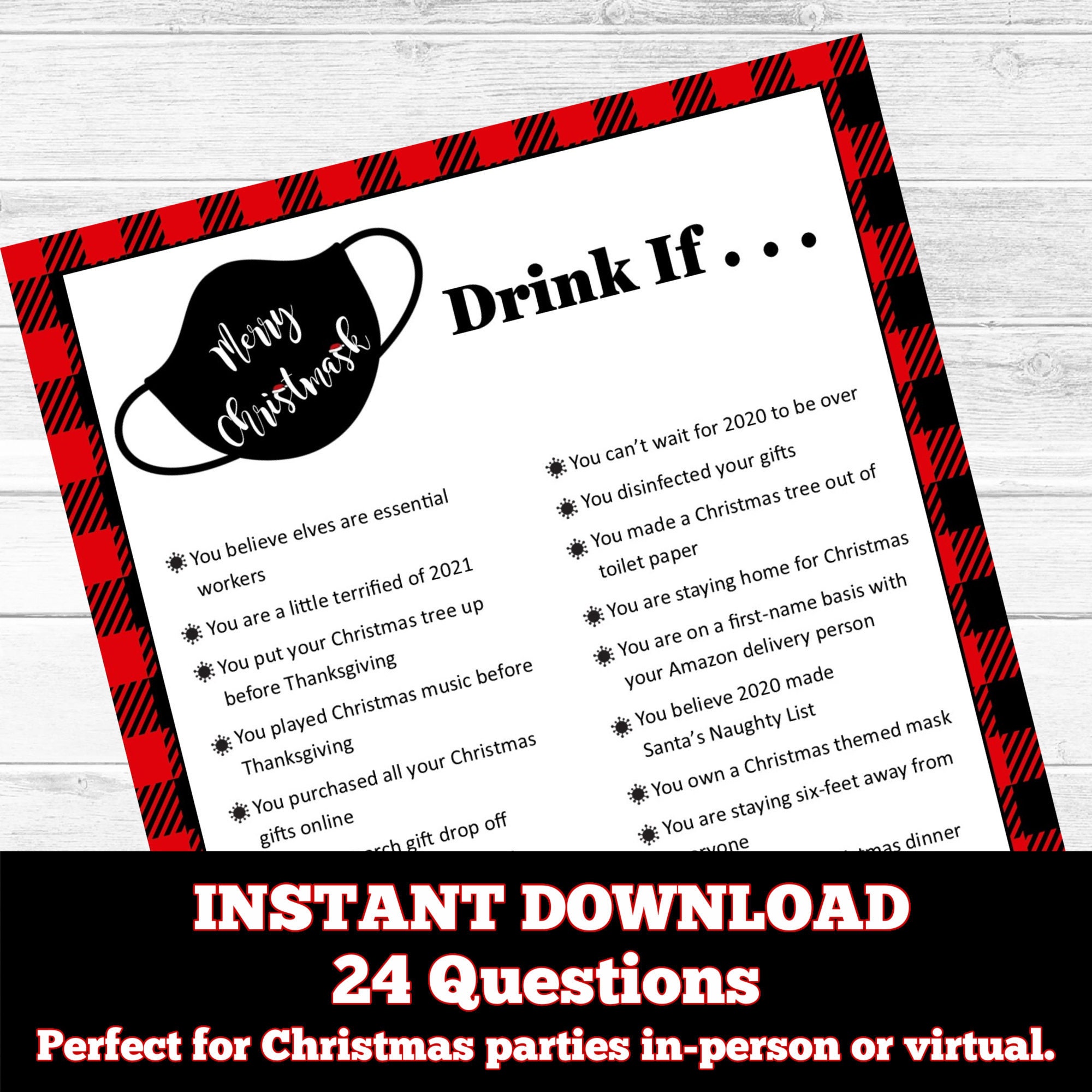 Drinking Games Christmas Home First Name Basis