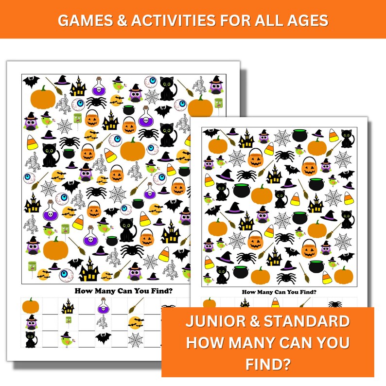 Printable Halloween Game & Activity Bundle 10 Spooky Fun Games Instant