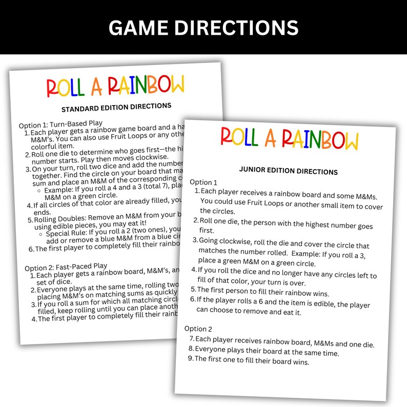 Leprechaun rainbow classroom game printable instant download PDF. Games directions included for both the junior and standard games.