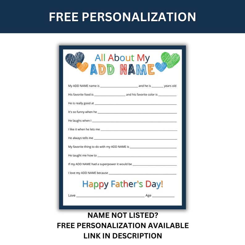 Free personalization is available if I don't have a name you need.