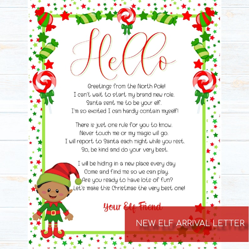 Printable Elf Letters Elf Letter New Elf Letter Etsy