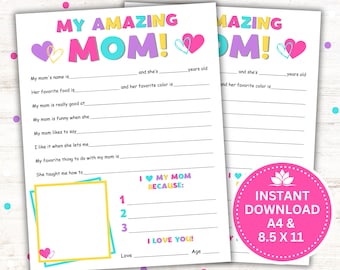 "Meine Mutter - ""Muttertag"", Ausfüllen von Geschenken zum Muttertag (PDF-Download)"