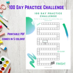 Printable Practice Log | 100 Day Practice Challenge Chart