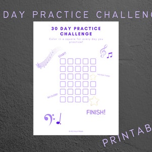 Printable Practice Log | 30 Day Practice Challenge Chart
