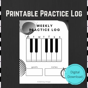Weekly Piano Practice Log | Printable Practice Charts for Piano