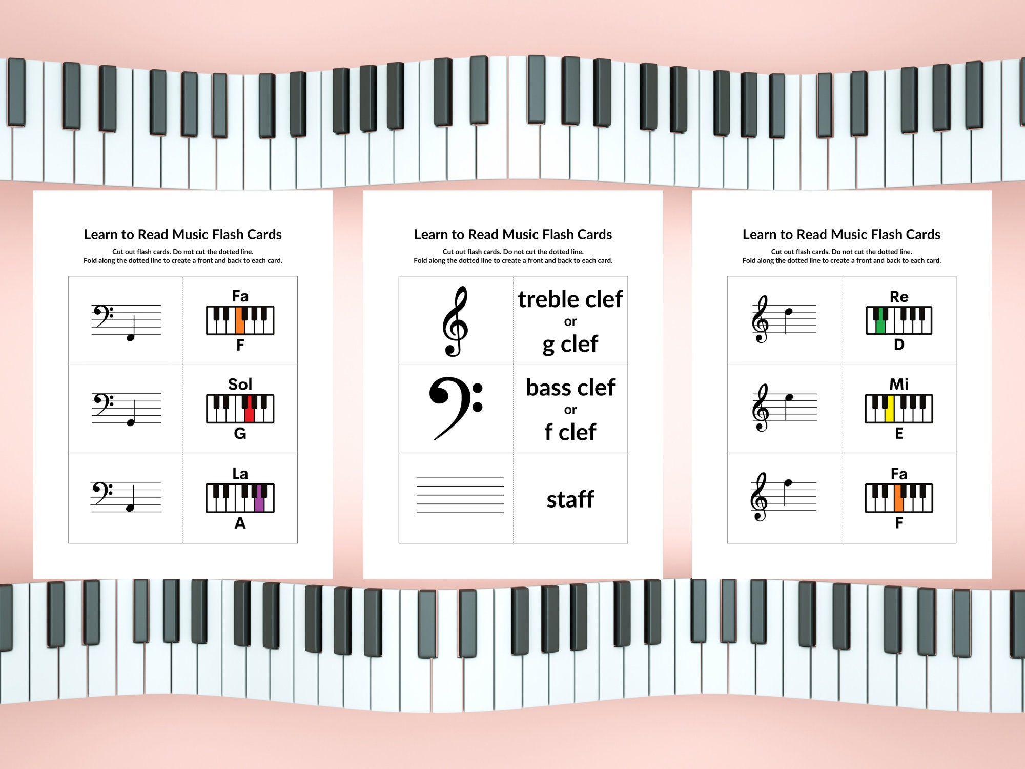 Piano Flashcards Printable Piano Flashcards Printable
