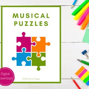 Musical Puzzles Book | Kids Puzzles to Learn Music | Music Education Activities, Word Search, Crossword, Fill in the Blank