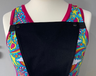 9” Rainbow Dickey/Dress-Top panel/Modesty Panel in Black