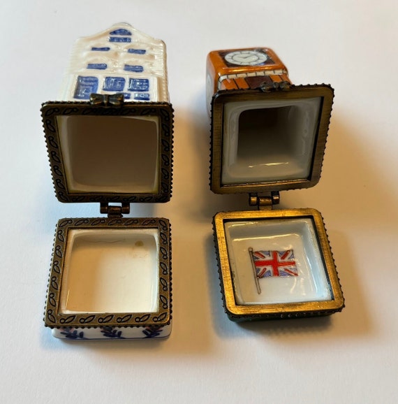 Set of Two Vintage Ceramic Trinket Boxes — Delft … - image 7