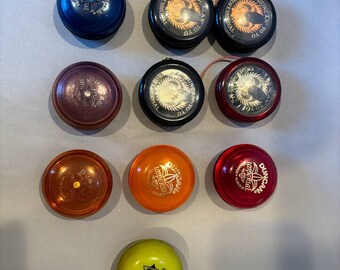 Lot of 10 Vintage Duncan Yo-Yo Professional, Imperial, Neo Yo-Yo's. Vintage, Rare Set of Yo-Yo's.