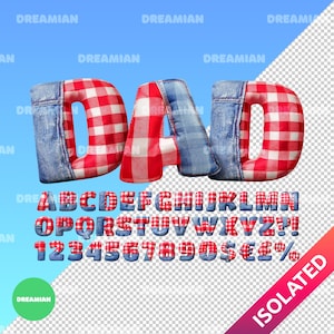 Letras PNG de mi papá / Alfabeto de ropa de papá Clipart / Fuente de ropa de papá / Alfabeto digital de ropa de papá para decoración de fiestas y sublimación