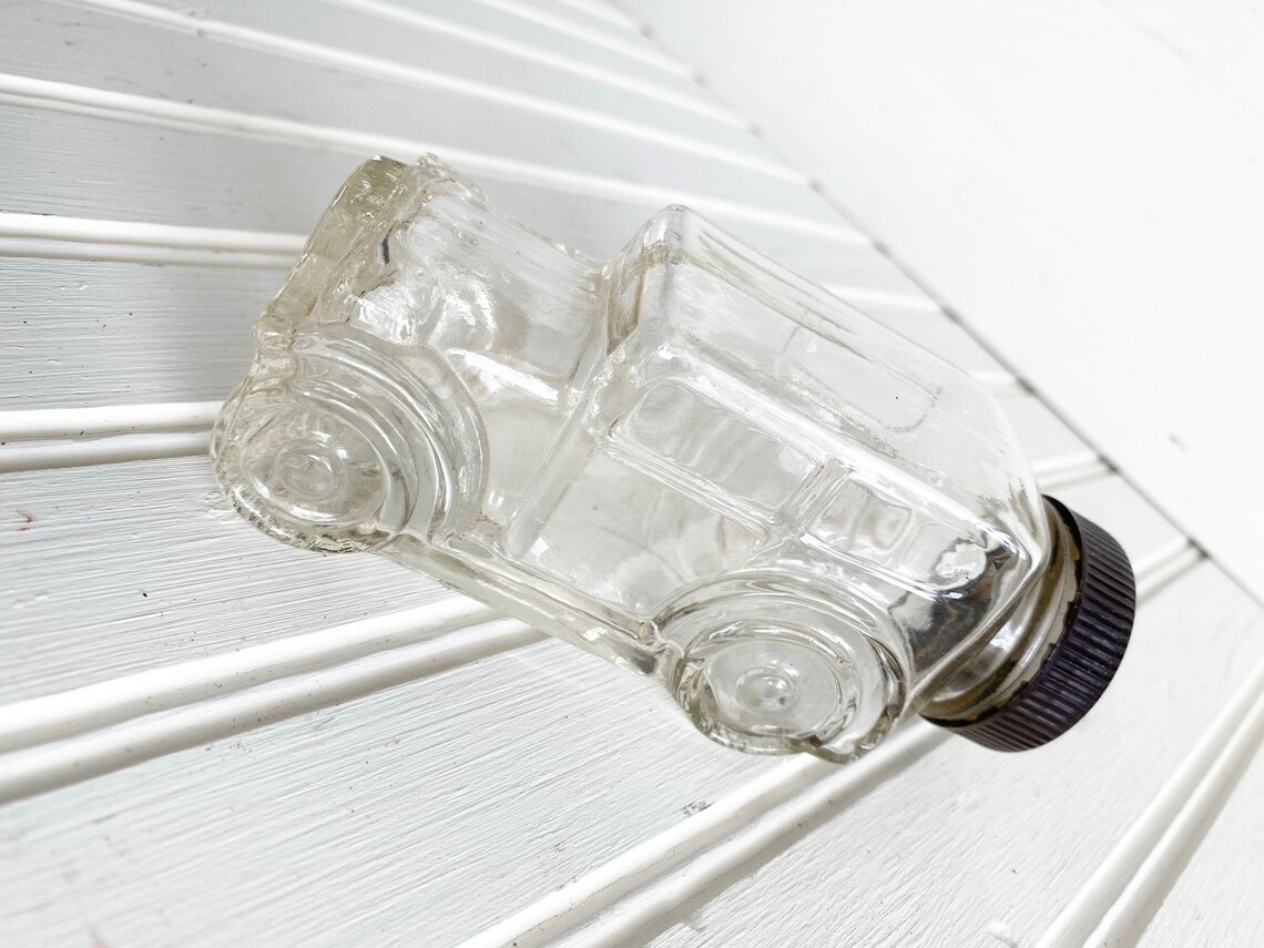 Vintage Clear Glass Ford Model Car Bottle with Plastic Cap Etsy