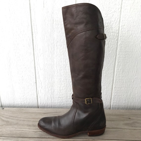 Frye Dorado Knee-High Riding Womens Brown Leather… - image 3