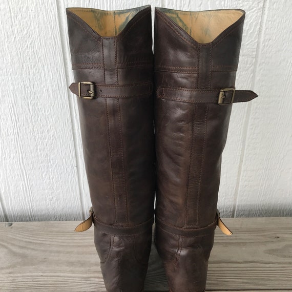 Frye Dorado Knee-High Riding Womens Brown Leather… - image 10