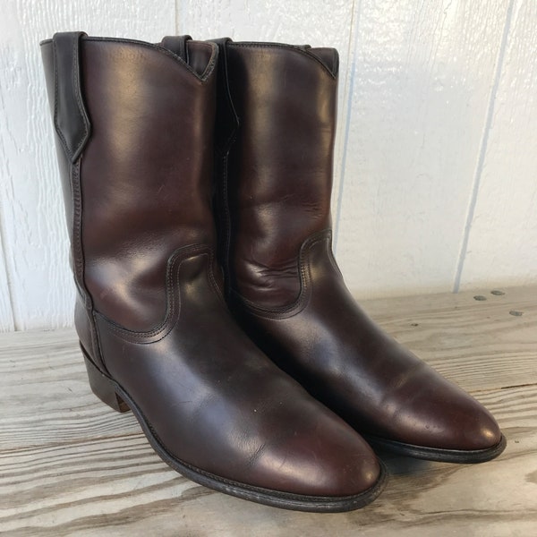 Frye Lined Mens Oxblood Leather Roper Cowboy Boots 12 D 9925 USA