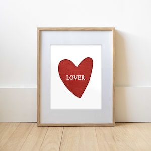 Impresión personalizada del Día de San Valentín / Pintura del corazón de conversación / Arte de la pared del caramelo / Regalo de aniversario / Tarjeta del corazón abstracto / Corazón No.20
