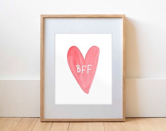 Benutzerdefinierte Valentinstag Druck | Konversations-Herzbild | Rot & Pink Candy Wand Kunst | Liebhaber Geschenk | Abstraktes Herz Karte | Herz No.22