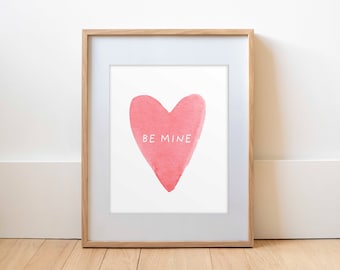 Benutzerdefinierte Valentinstag Druck | Konversations-Herzbild | Rot & Pink Candy Wand Kunst | Liebhaber Geschenk | Abstraktes Herz Karte | Herz No.1