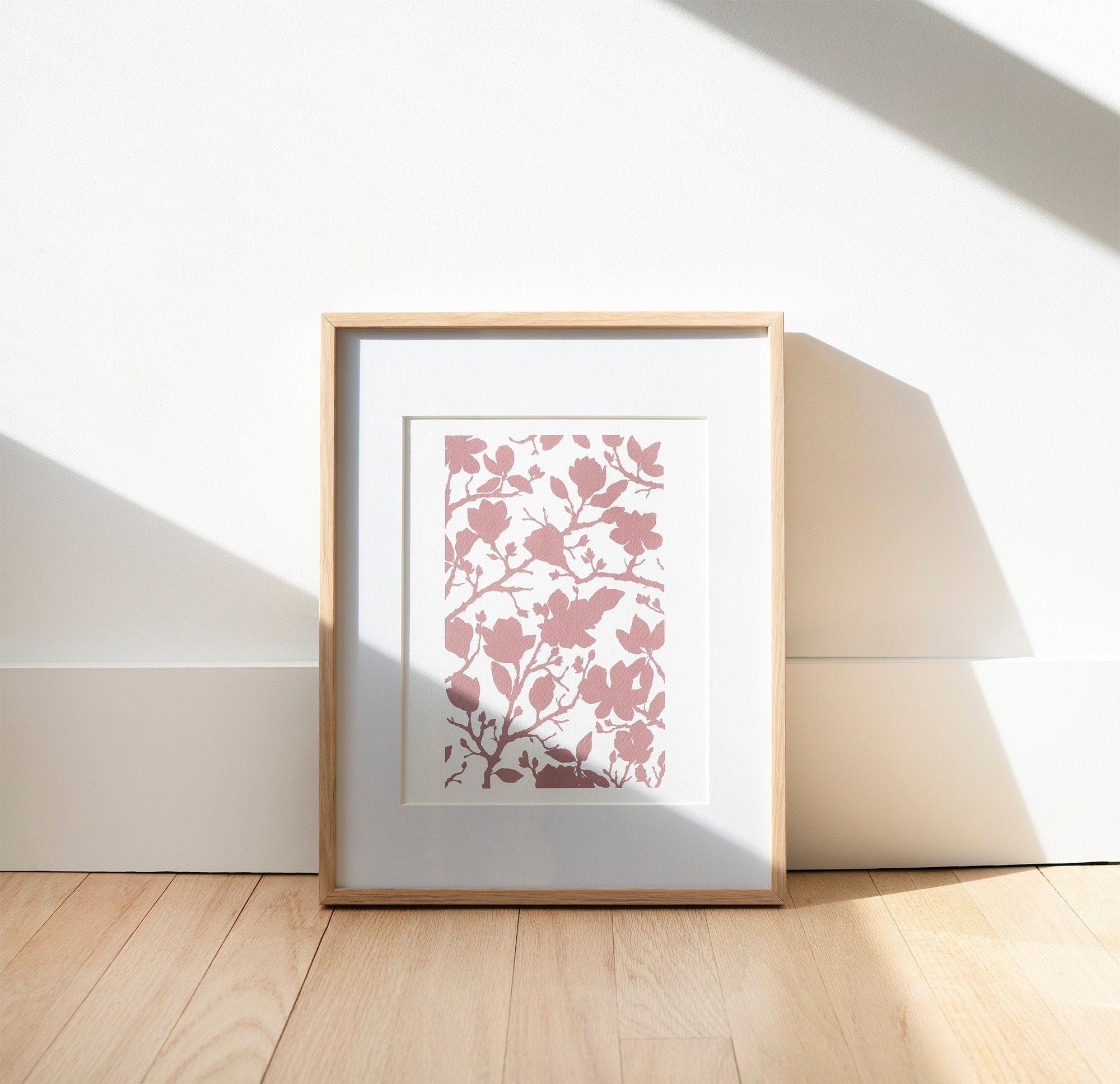 Magnolia Tree Silhouette Print Minimal Floral Illustration - Etsy