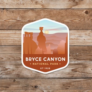 Bryce Canyon National Park Sticker, Vinyl Sticker, Full color, U.S. National Park Sticker, Bryce Canyon, Utah, Badge Design, FREE SHIPPING