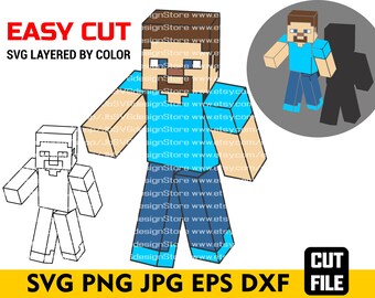 Download Minecraft Steve Svg Etsy PSD Mockup Templates