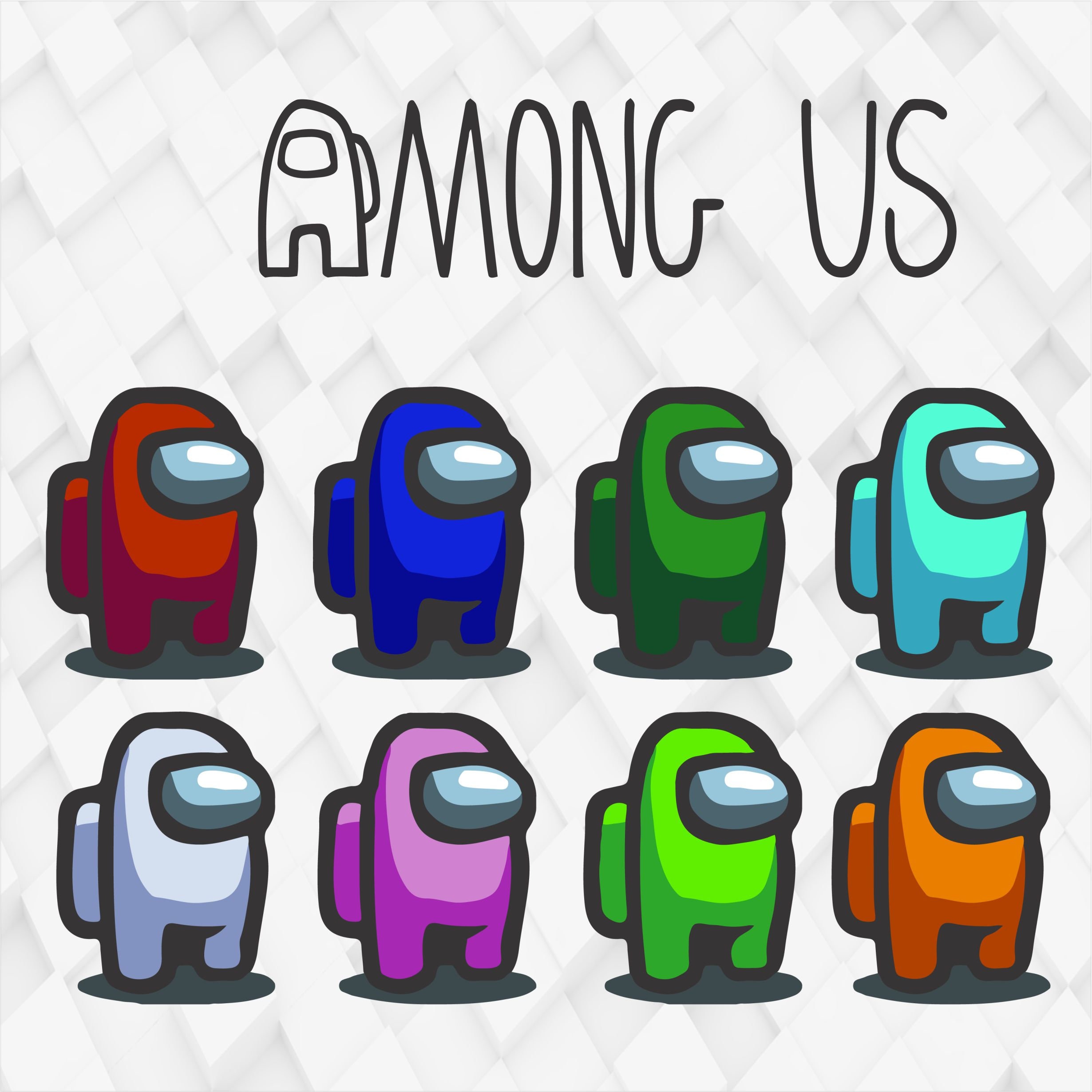 Among Us Svg Layered by color Cut file Cricut Silhouette | Etsy