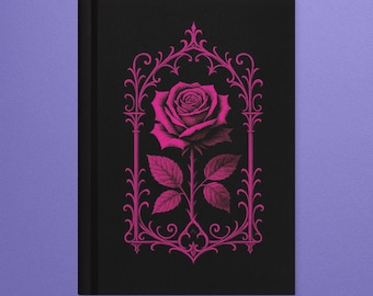 Carnet à couverture rigide rose gothique rose journal féminin foncé