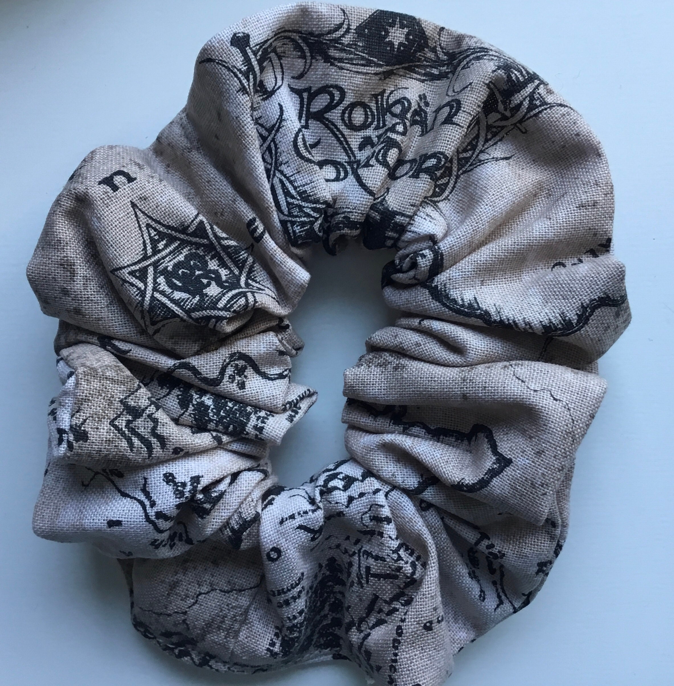 Lord of the Rings- Middle Earth Map / Icons Scrunchy - Etsy display picture 1