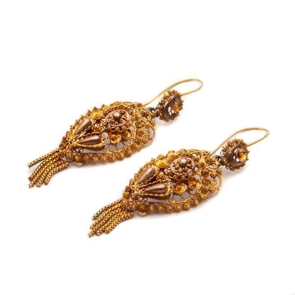 Boucles d’oreilles Filigree Dangle en or or 14 carats